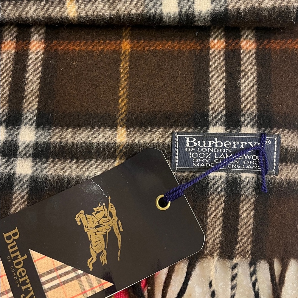 BURBERRY Vintage Tobacco SCARF 100% Lambswool